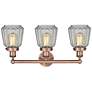 3_Edison Chatham 24.5"W 3 Light Antique Copper Bath Light With White Sha more views