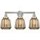 Edison Chatham 25" 3-Light Brushed Satin Nickel Bath Light w/ Clear Sh