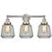 Edison Chatham 25" 3-Light Brushed Satin Nickel Bath Light w/ White Sh