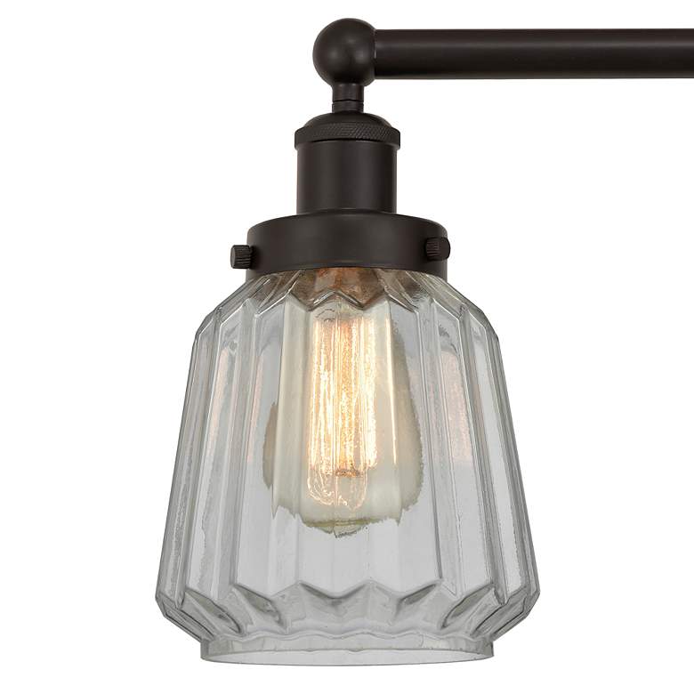 Image 2 Edison Chatham 25" 3-Light Oil Rubbed Bronze Bath Light w/ White Shade more views