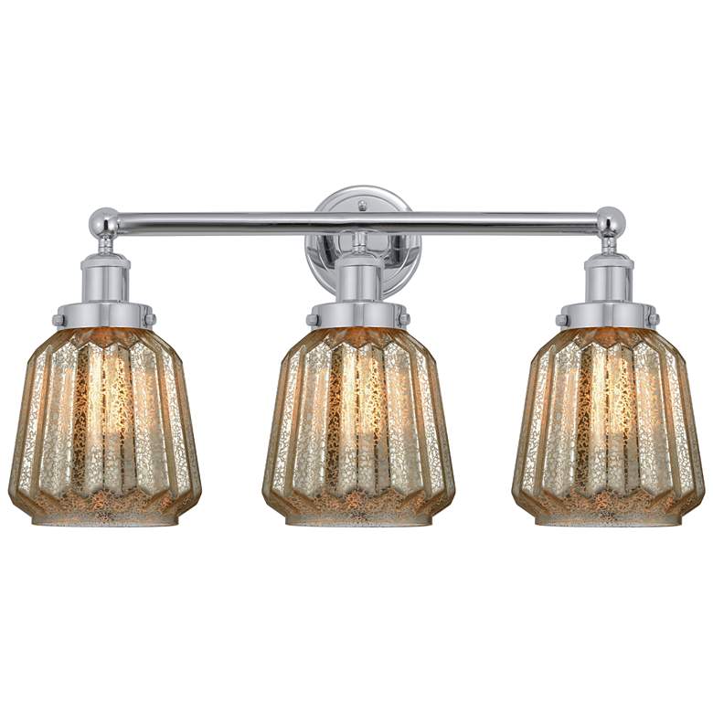 Image 1 Edison Chatham 25" 3-Light Polished Chrome Bath Light w/ Clear Shade