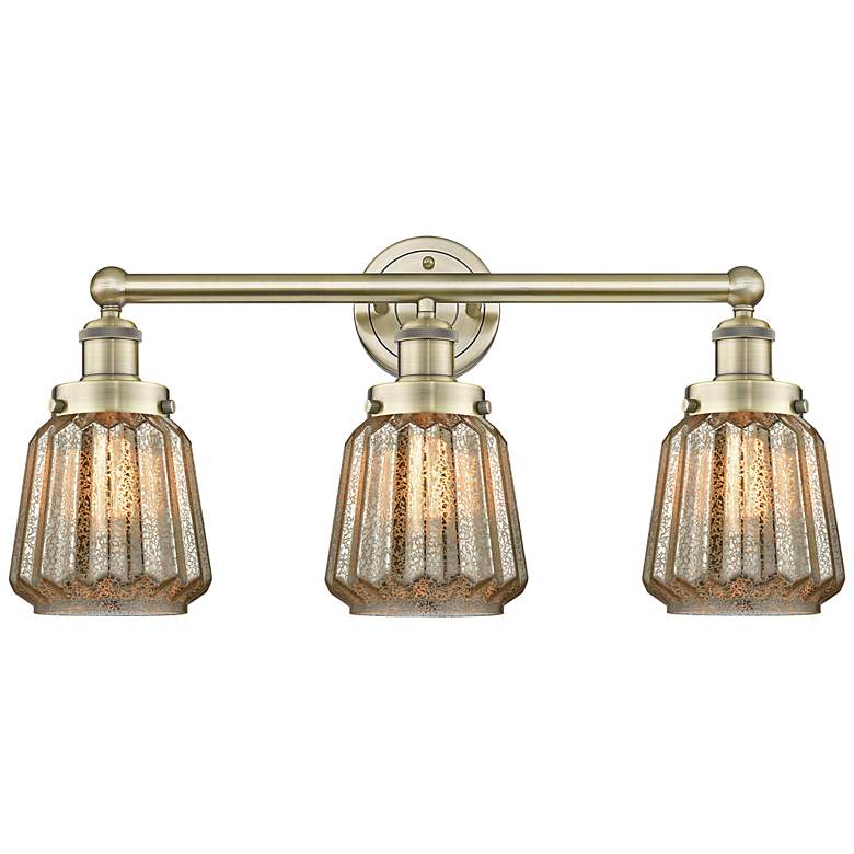 Image 1 Edison Chatham 25" Wide Antique Brass 3-Light Bath Light