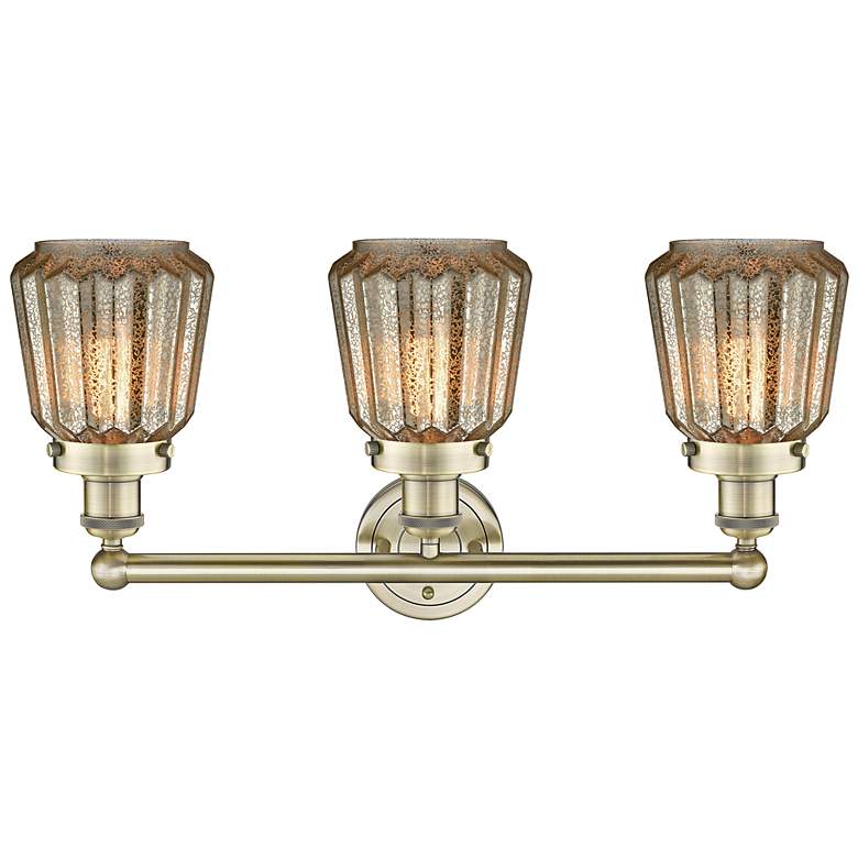 Image 3 Edison Chatham 25" Wide Antique Brass 3-Light Bath Light more views