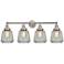 Edison Chatham 34" 4-Light Brushed Satin Nickel Bath Light w/ White Sh