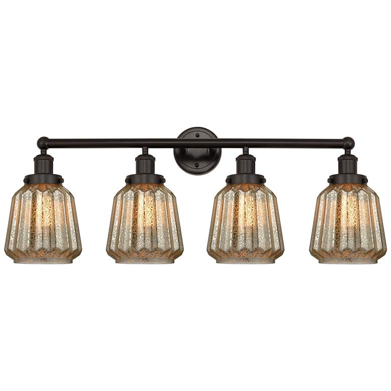 Image 1 Edison Chatham 34" 4-Light Oil Rubbed Bronze Bath Light w/ Clear Shade
