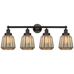 Edison Chatham 34" 4-Light Oil Rubbed Bronze Bath Light w/ Clear Shade