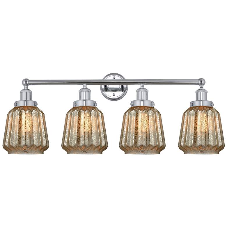 Image 1 Edison Chatham 34 inch 4-Light Polished Chrome Bath Light w/ Clear Shade