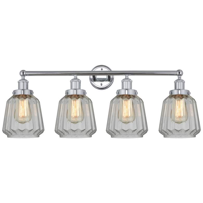 Image 1 Edison Chatham 34" 4-Light Polished Chrome Bath Light w/ Matte White S