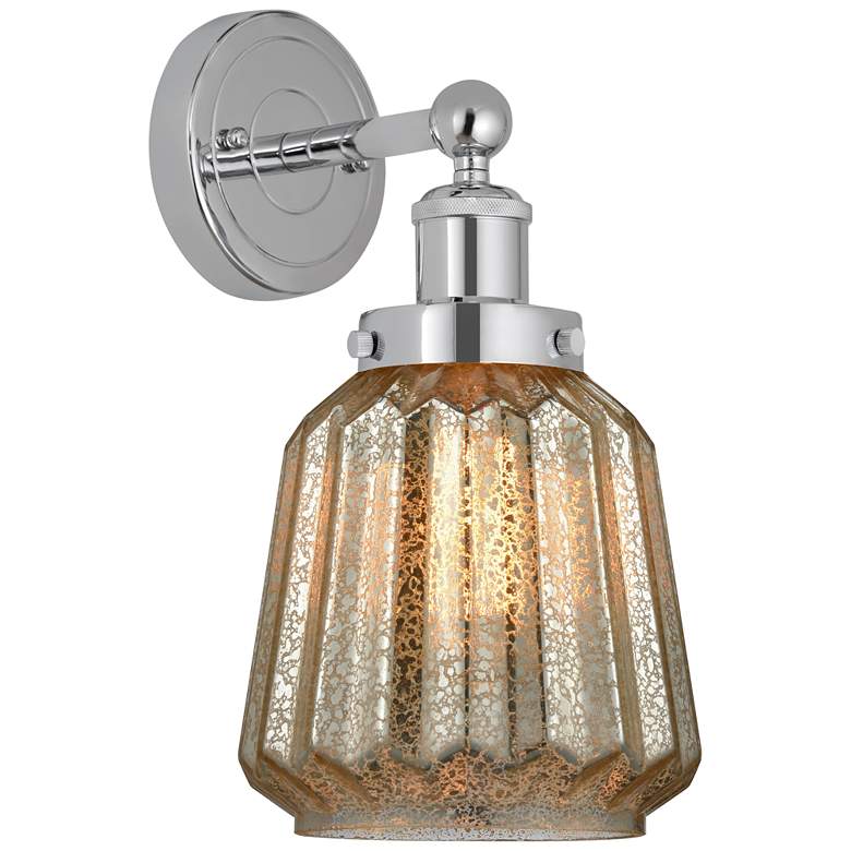 Image 1 Edison Chatham 7" Polished Chrome Sconce w/ Clear Shade