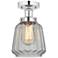 Edison Chatham 7" Polished Chrome Semi Flush Mount w/ Matte White Shad