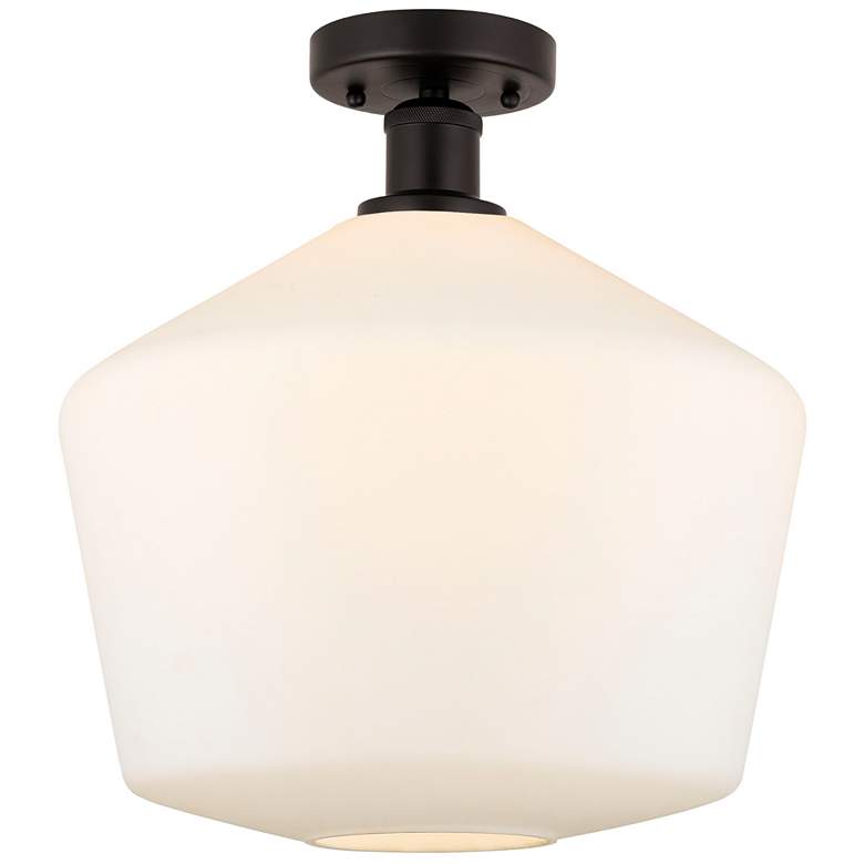 Image 1 Edison Cindyrella 12" Bronze Semi Flush Mount w/ Cased White Shade