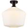 Edison Cindyrella 12" Bronze Semi Flush Mount w/ Cased White Shade