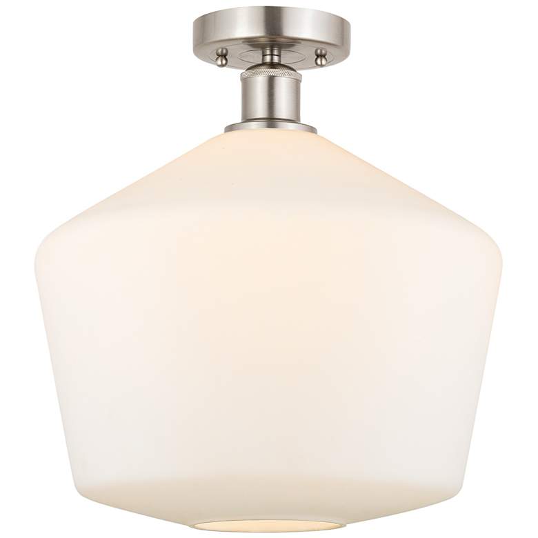 Image 1 Edison Cindyrella 12" Brushed Nickel Semi Flush Mount w/ Cased White S