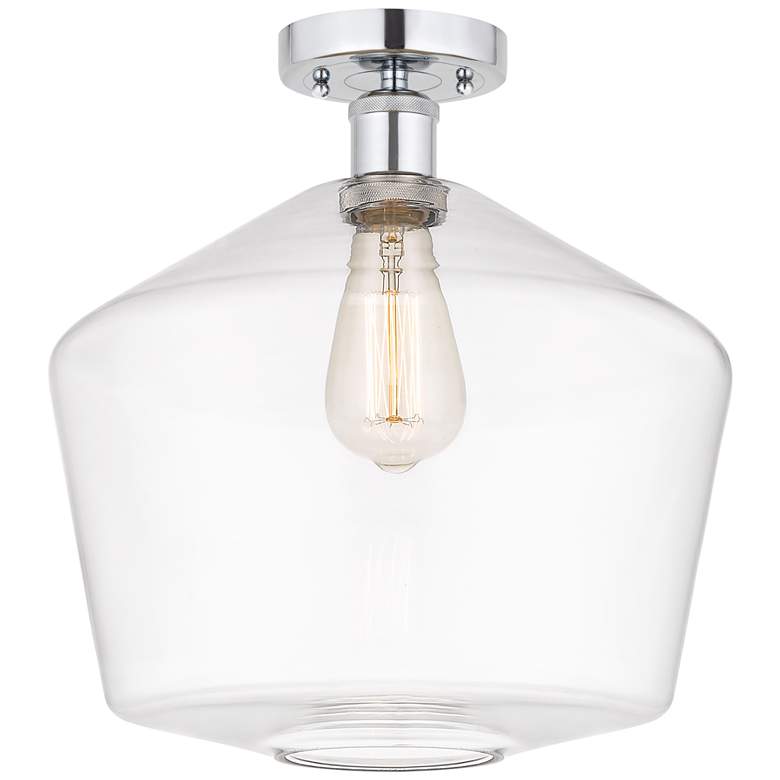 Image 1 Edison Cindyrella 12" Polished Chrome Semi Flush Mount w/ Clear Shade