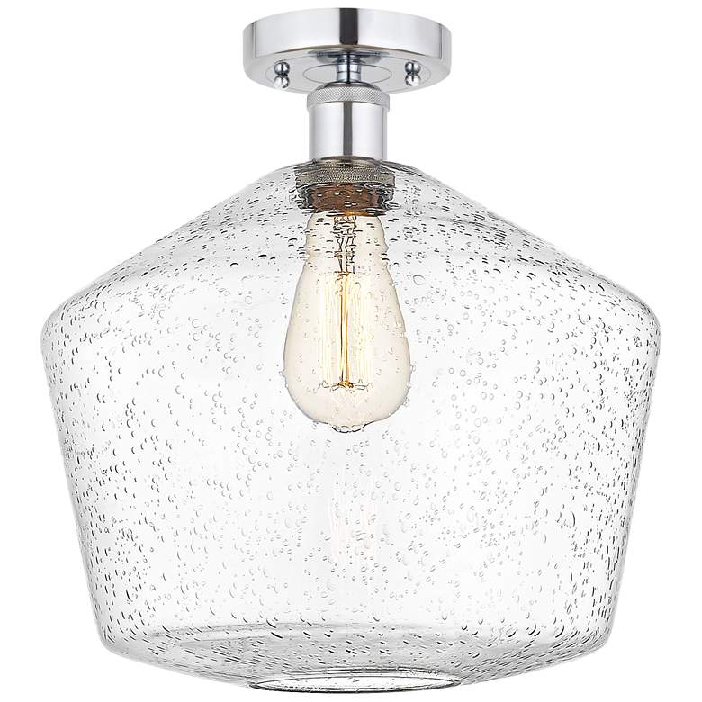 Image 1 Edison Cindyrella 12" Polished Chrome Semi Flush Mount w/ Seedy Shade