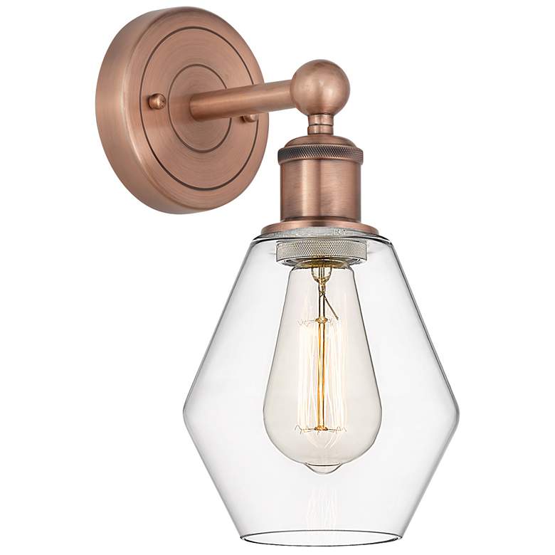 Image 1 Edison Cindyrella 12"High Antique Copper Sconce With Clear Shade