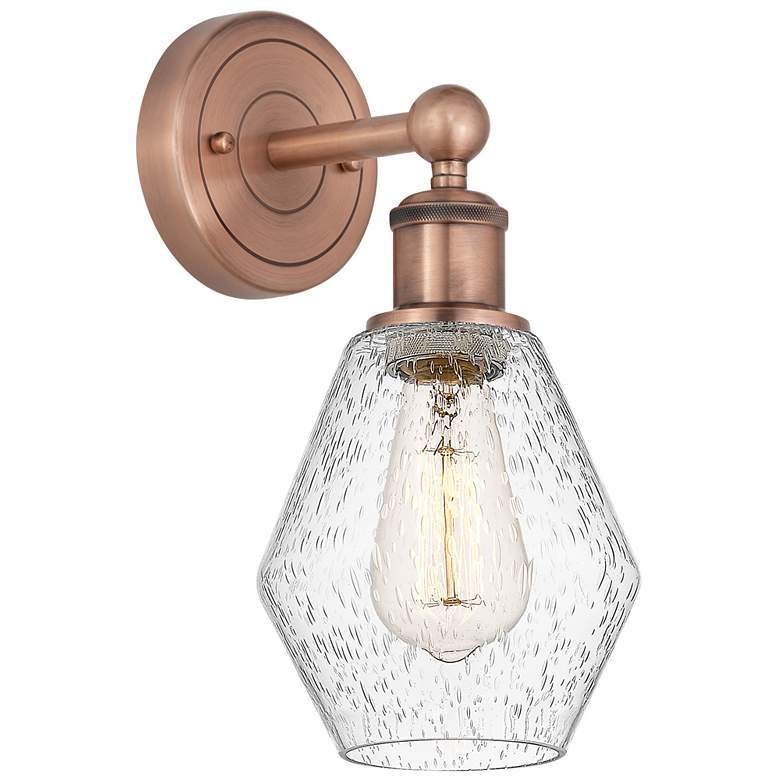 Image 1 Edison Cindyrella 12"High Antique Copper Sconce With Seedy Shade