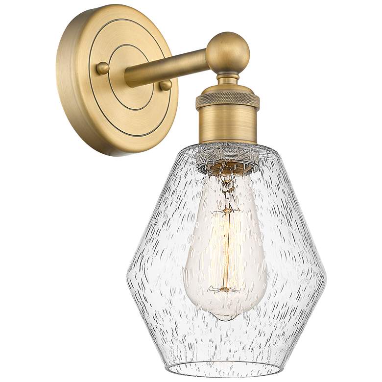 Image 1 Edison Cindyrella 12"High Brushed Brass Sconce With Seedy Shade