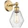 Edison Cindyrella 12"High Brushed Brass Sconce With Seedy Shade