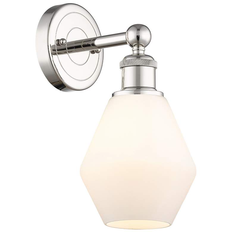 Image 1 Edison Cindyrella 12 inchHigh Polished Nickel Sconce With Cased White Shad