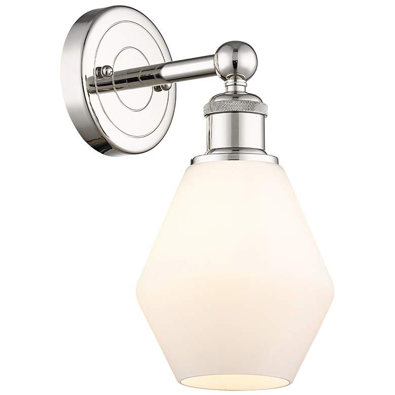 Image 1 Edison Cindyrella 12"High Polished Nickel Sconce With Cased White Shad
