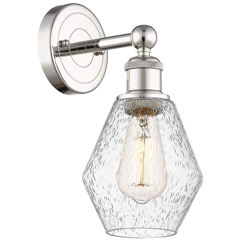 Image 1 Edison Cindyrella 12"High Polished Nickel Sconce With Seedy Shade