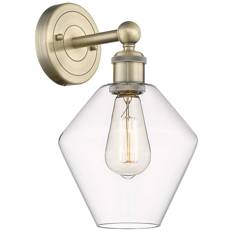 Image 1 Edison Cindyrella 13.5"High Antique Brass Sconce With Clear Shade
