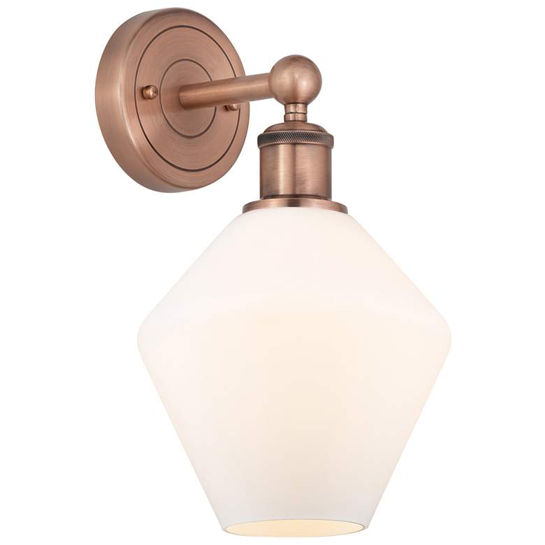 Image 1 Edison Cindyrella 13.5"High Antique Copper Sconce With Cased White Sha
