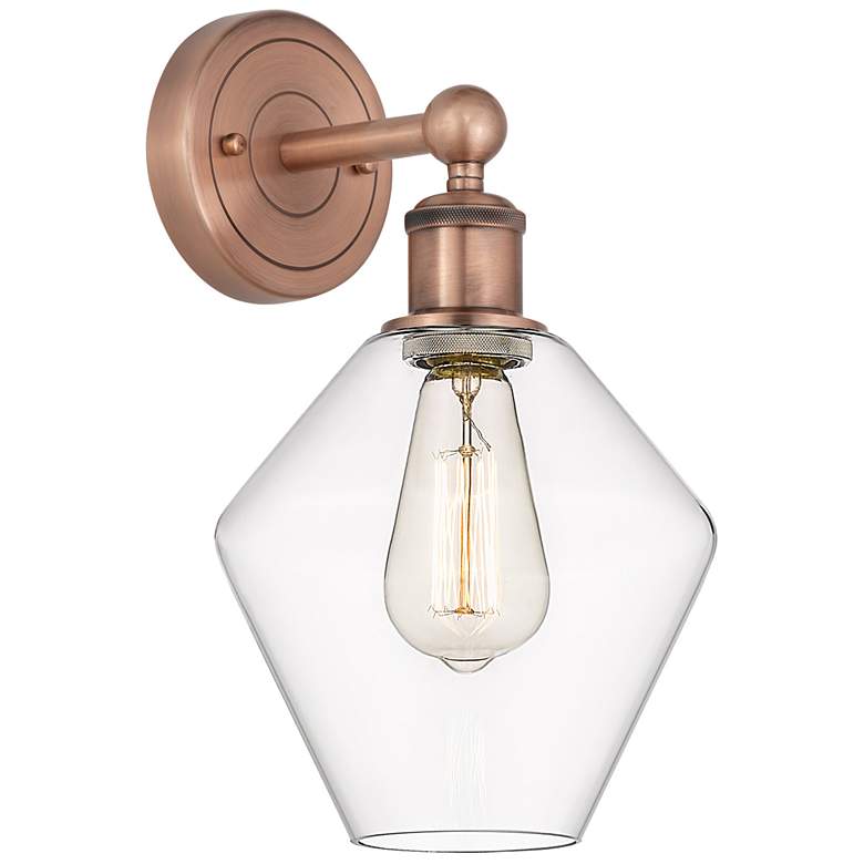 Image 1 Edison Cindyrella 13.5"High Antique Copper Sconce With Clear Shade