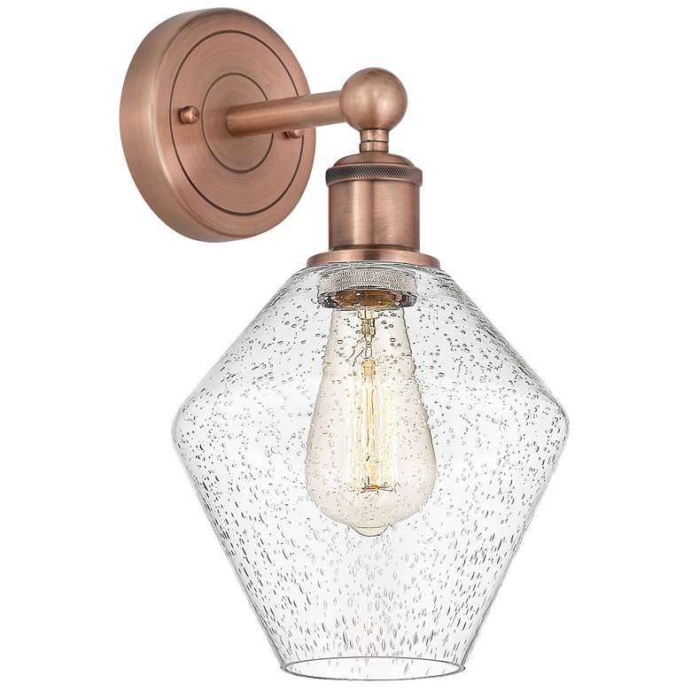 Image 1 Edison Cindyrella 13.5"High Antique Copper Sconce With Seedy Shade