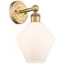 Edison Cindyrella 13.5"High Brushed Brass Sconce With Cased White Shad
