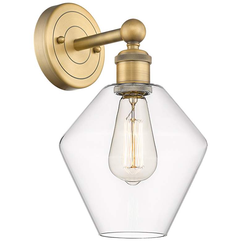 Image 1 Edison Cindyrella 13.5"High Brushed Brass Sconce With Clear Shade