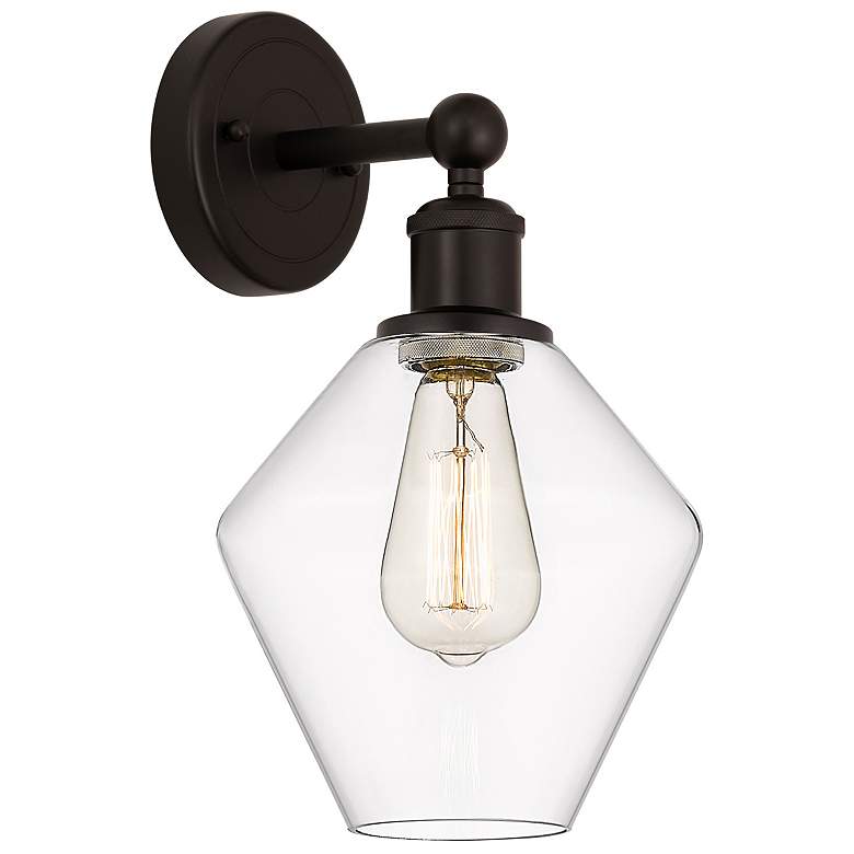 Image 1 Edison Cindyrella 13.5 inchHigh Oil Rubbed Bronze Sconce With Clear Shade