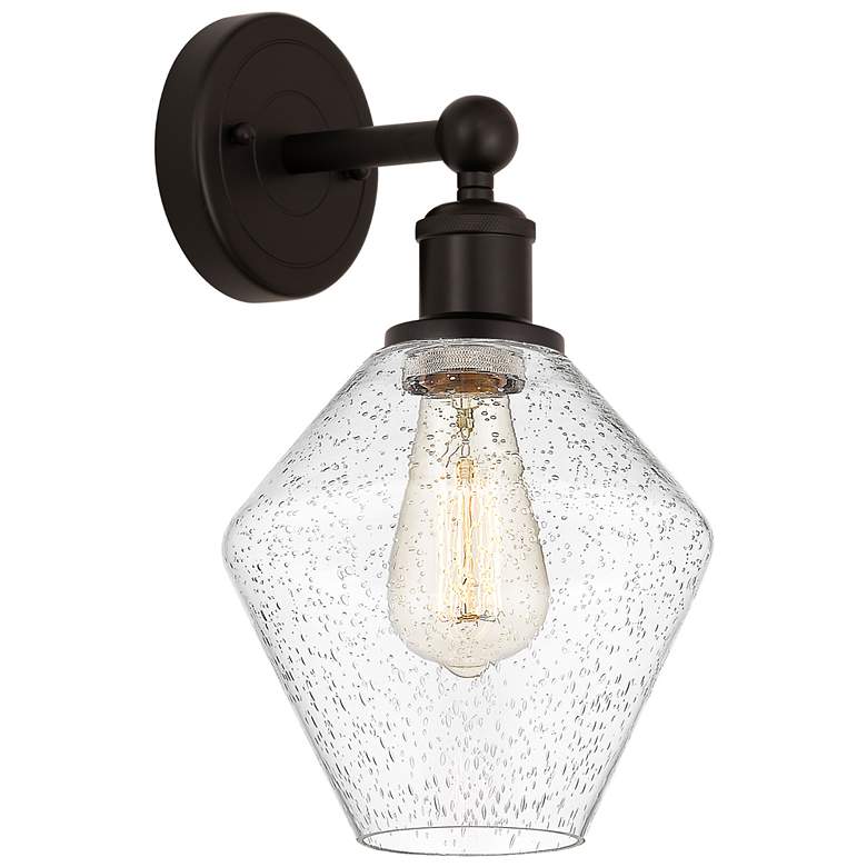 Image 1 Edison Cindyrella 13.5"High Oil Rubbed Bronze Sconce With Seedy Shade