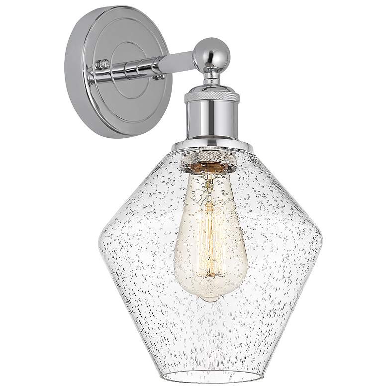 Image 1 Edison Cindyrella 13.5"High Polished Chrome Sconce With Seedy Shade