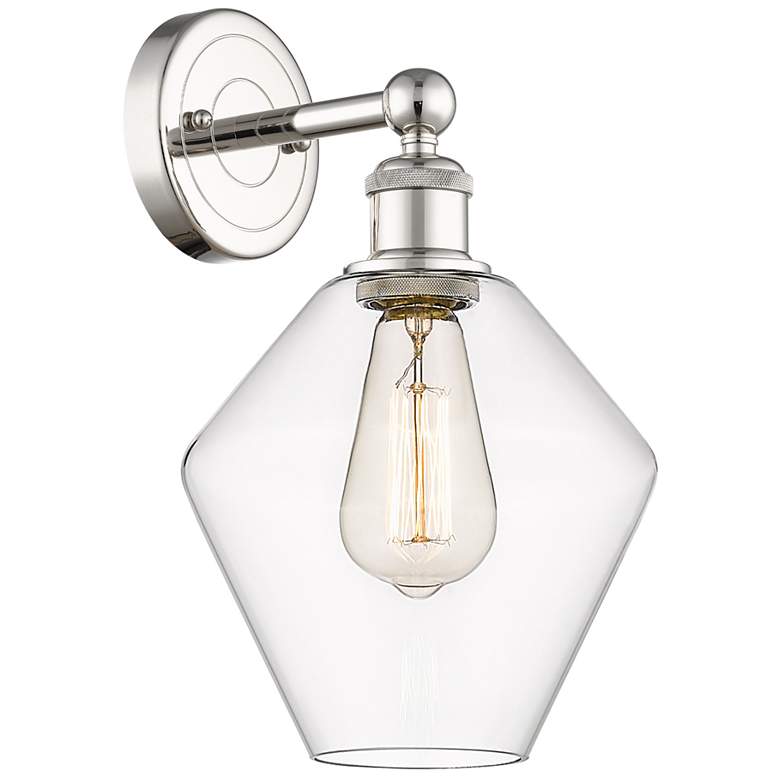 Image 1 Edison Cindyrella 13.5"High Polished Nickel Sconce With Clear Shade