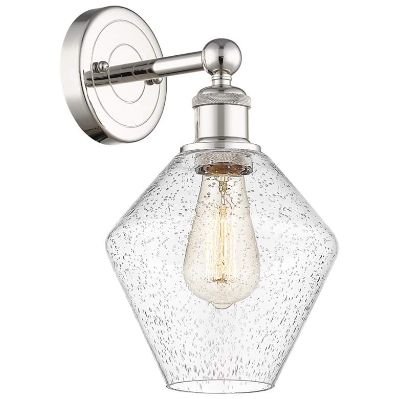 Image 1 Edison Cindyrella 13.5"High Polished Nickel Sconce With Seedy Shade