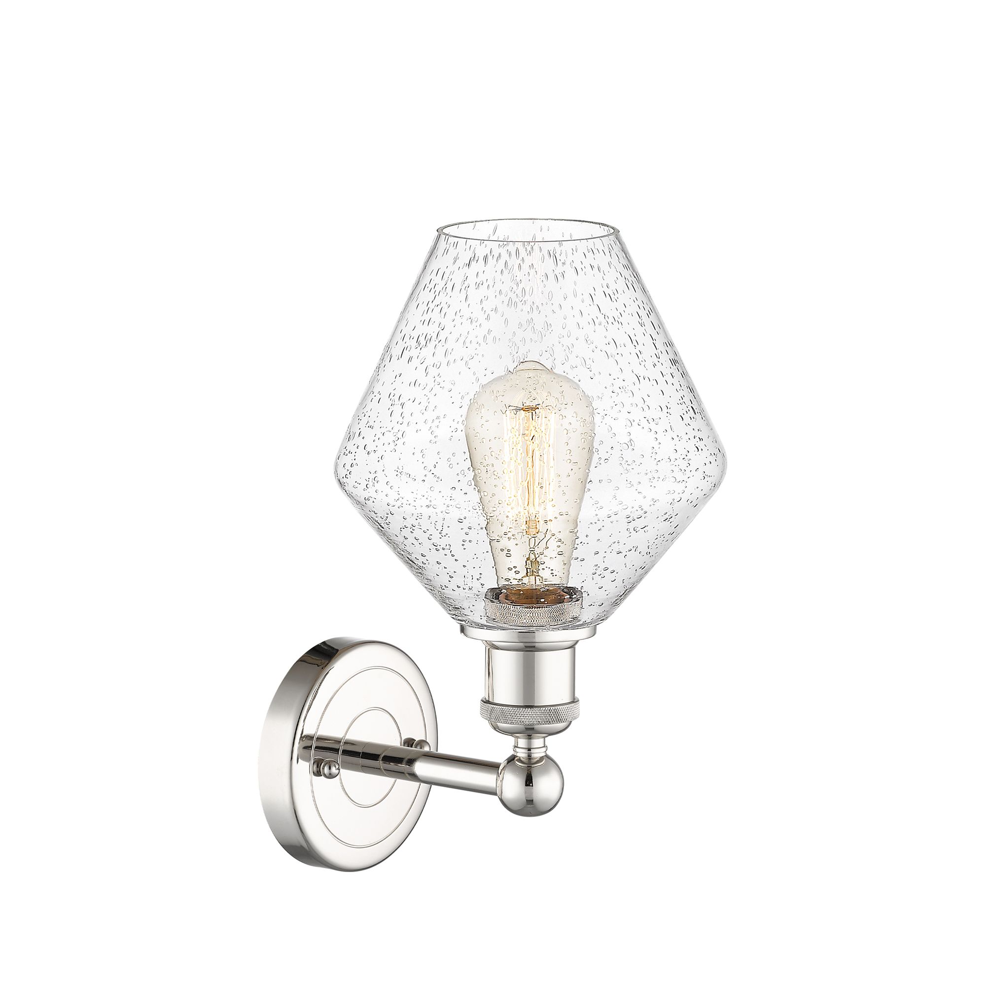 Image 2 Edison Cindyrella 13.5"High Polished Nickel Sconce With Seedy Shade more views