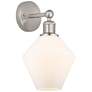 Edison Cindyrella 13.5"High Satin Nickel Sconce With Cased White Shade