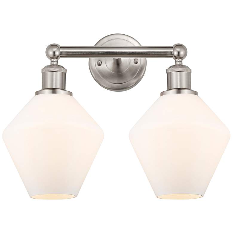 Image 1 Edison Cindyrella 13 1/2"H Satin Nickel 2-Light Wall Sconce