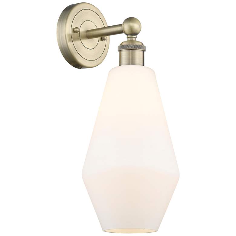 Image 1 Edison Cindyrella 16.5"High Antique Brass Sconce With Cased White Shad