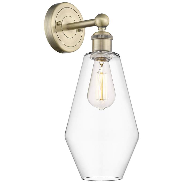 Image 1 Edison Cindyrella 16.5"High Antique Brass Sconce With Clear Shade