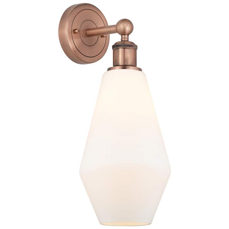 Image 1 Edison Cindyrella 16.5"High Antique Copper Sconce With Cased White Sha