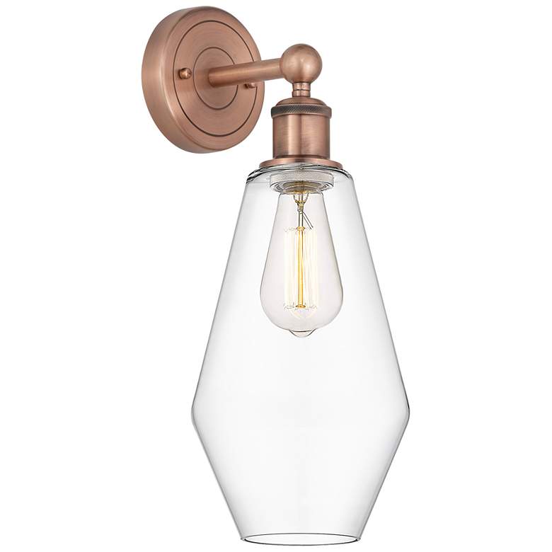 Image 1 Edison Cindyrella 16.5"High Antique Copper Sconce With Clear Shade
