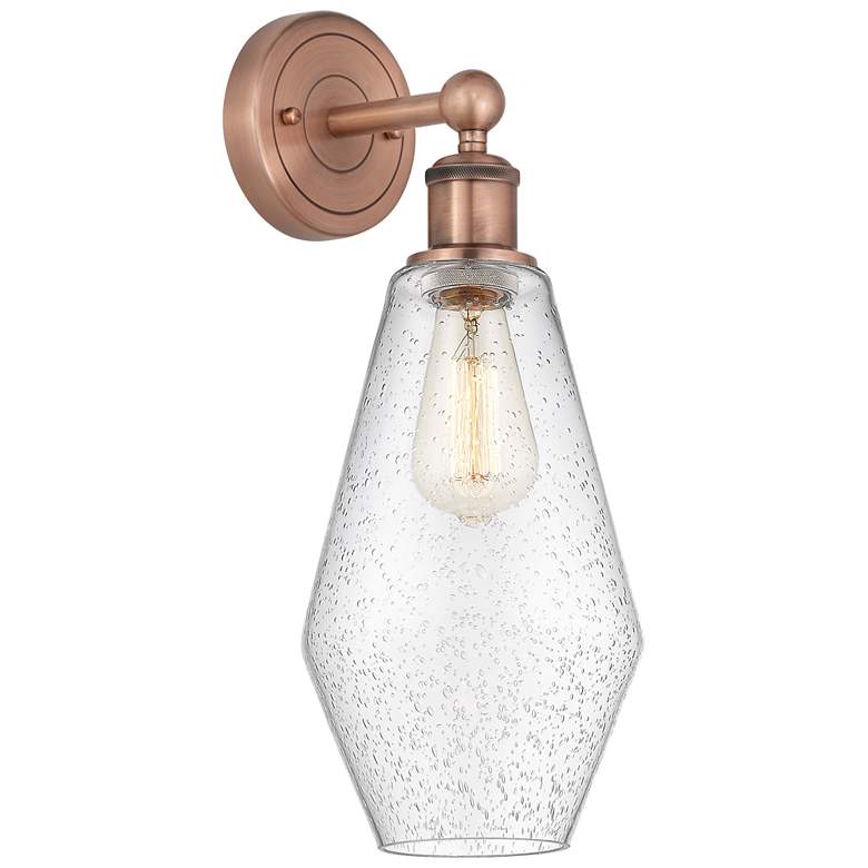 Image 1 Edison Cindyrella 16.5"High Antique Copper Sconce With Seedy Shade