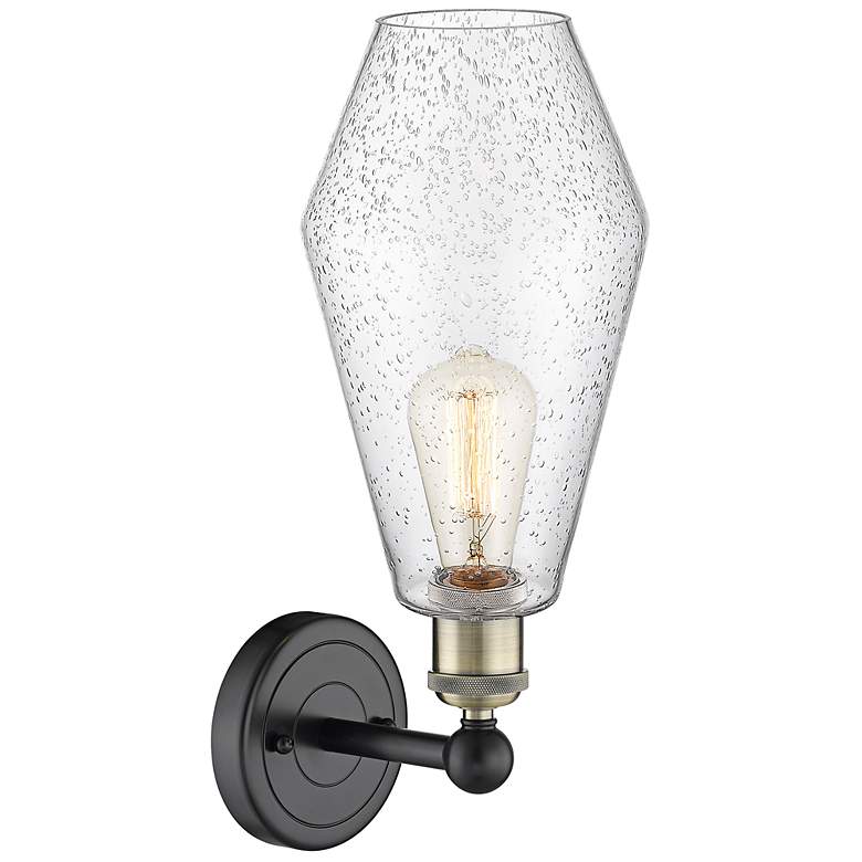 Image 3 Edison Cindyrella 16.5"High Black Antique Brass Sconce With Seedy Shad more views