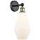 Edison Cindyrella 16.5"High Black Brass Sconce With Cased White Shade