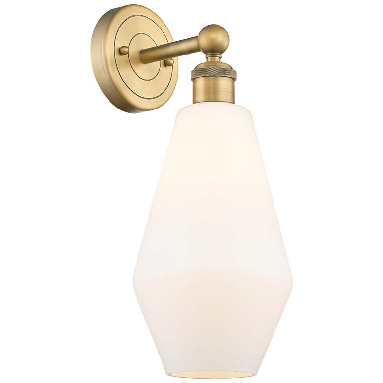 Image 1 Edison Cindyrella 16.5"High Brushed Brass Sconce With Cased White Shad