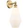 Edison Cindyrella 16.5"High Brushed Brass Sconce With Cased White Shad