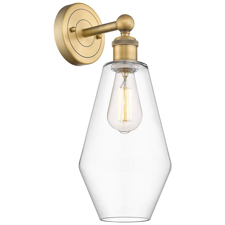 Image 1 Edison Cindyrella 16.5"High Brushed Brass Sconce With Clear Shade